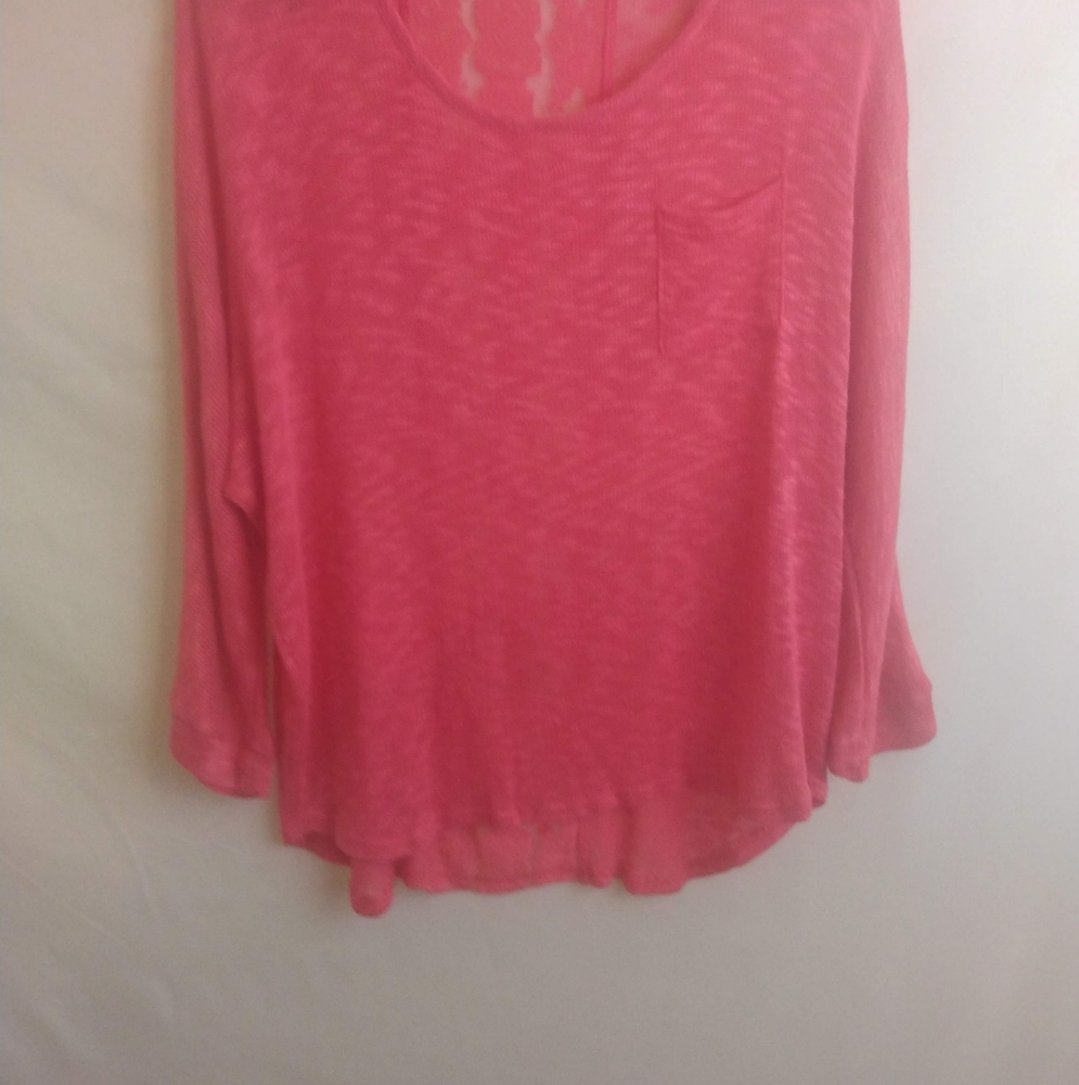 Allison Brittany Coral Lace Mesh Sweater